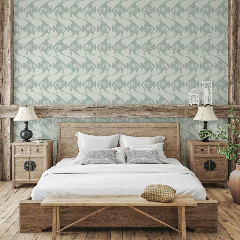 Angel Fish - Wallpaper, Black, Peel & Stick
