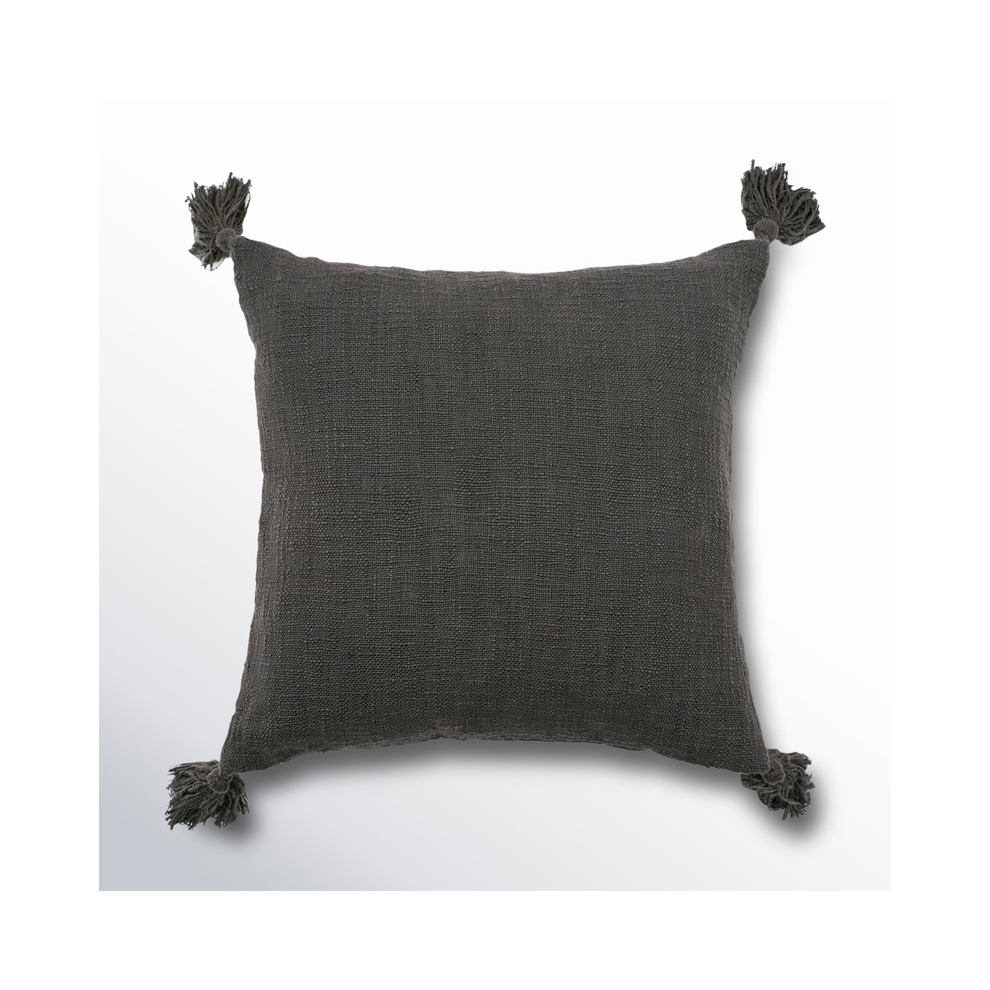 Rachel Cotton Throw Pillow Cover & Insert, Cement