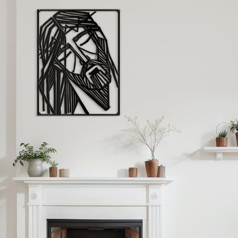 Décoration murale en métal, H 36 po x l 24 po x P 0,05 po, Noir