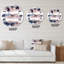 Nuage rose et bleu avec taches beiges I - Horloge murale moderne-60186743