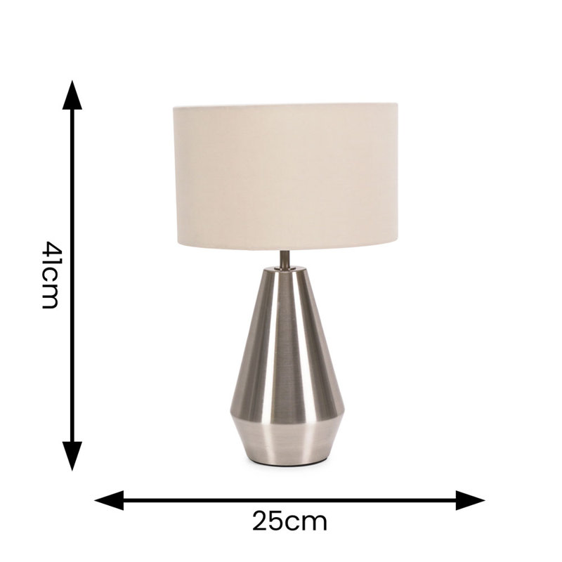 Metal Table Lamp, Natural, Silver