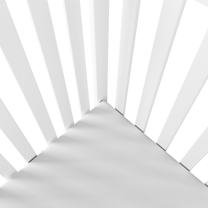 Matte White Pine Wood Mini Folding Crib with Mattress