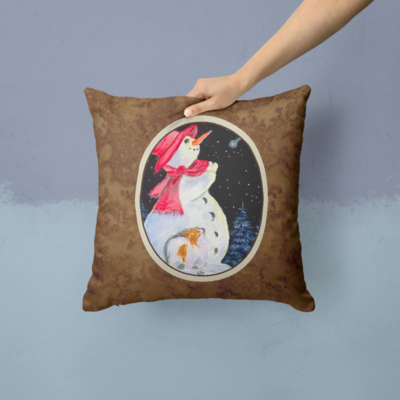 Coussin décoratif intérieur / extérieur Snowman with Papillion