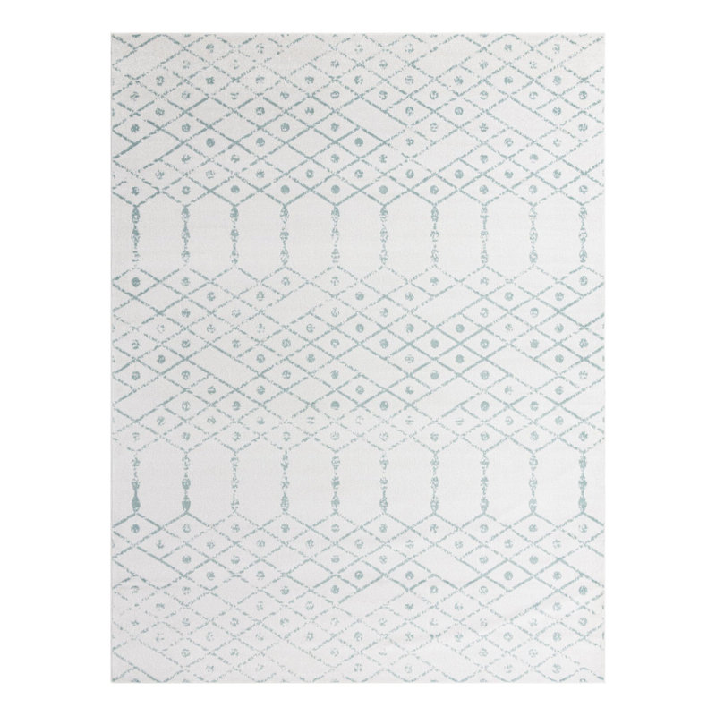 Tapis ivoire à motif géométrique ivoire d'Igon, Rectangle 10 pi x 13 pi