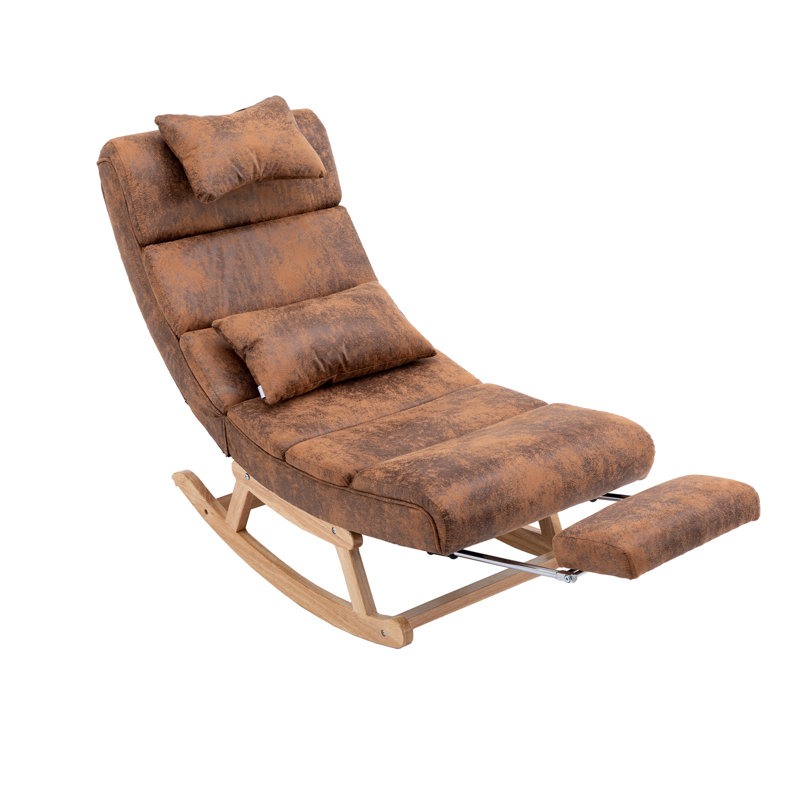 Chaise berçante Emberto, Tissu en microfibre café