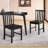 Rustic Dining Chairs Set of 4 with Slat Tilt Backrest, Wide Seat, Rubber Wood Legs Black-657615221-657615223