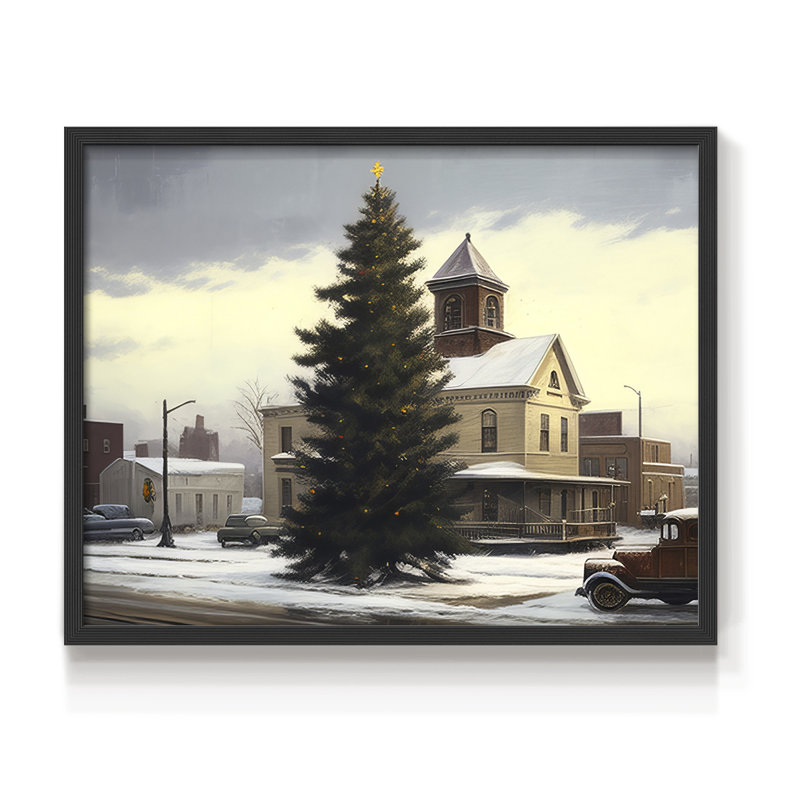 «Chirstmas Art» -CCCLLXXXI-impression encadrée - réarmable, H 8 po x l 10 po, Noir, noir, noir, noir