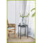 Table basse industrielle moderne avec plateau en bois de teck - 19,7 x 19,7 x 23,6 pouces, polyvalente pour le salon / la table de chevet