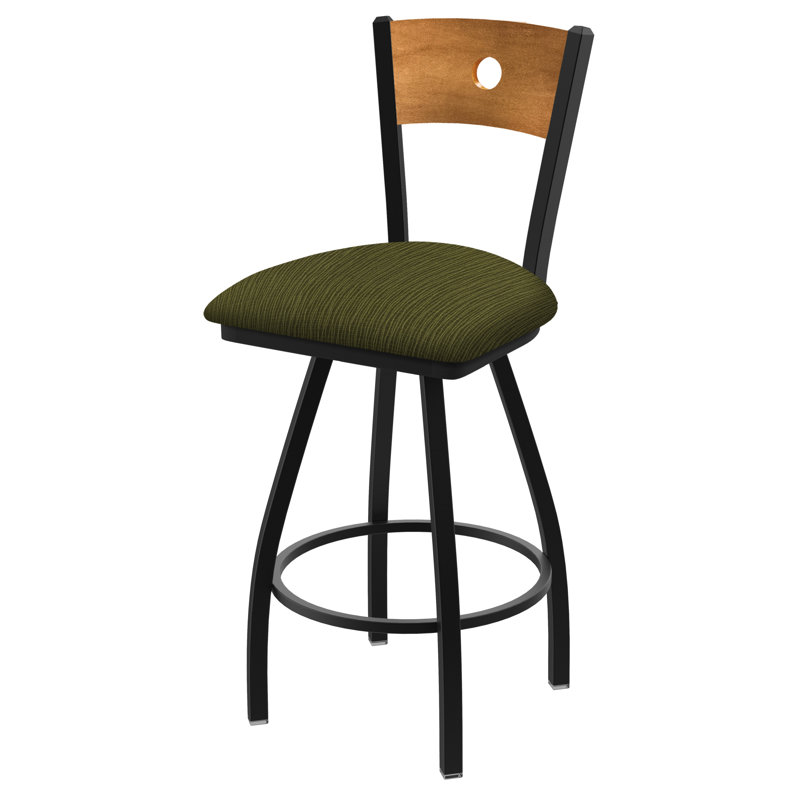 Tabouret pivotant Voltaire, Érable moyen, Siège perroquet Graph / dossier moyen en érable, Noir froissé