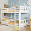 Lit simple superposé simple avec échelle, blanc-1159353477
