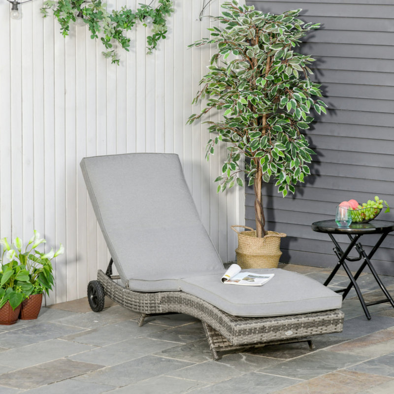 Outdoor Chaise Lounge, Gray