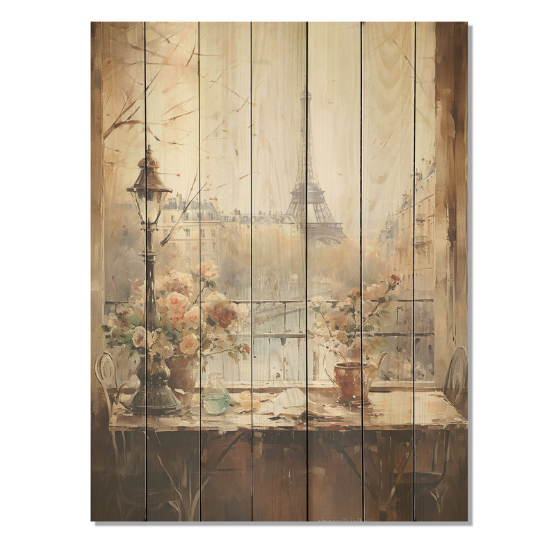Paris Spring Elegance II - City Paris sur impression sur bois, H 40 po x l 30 po