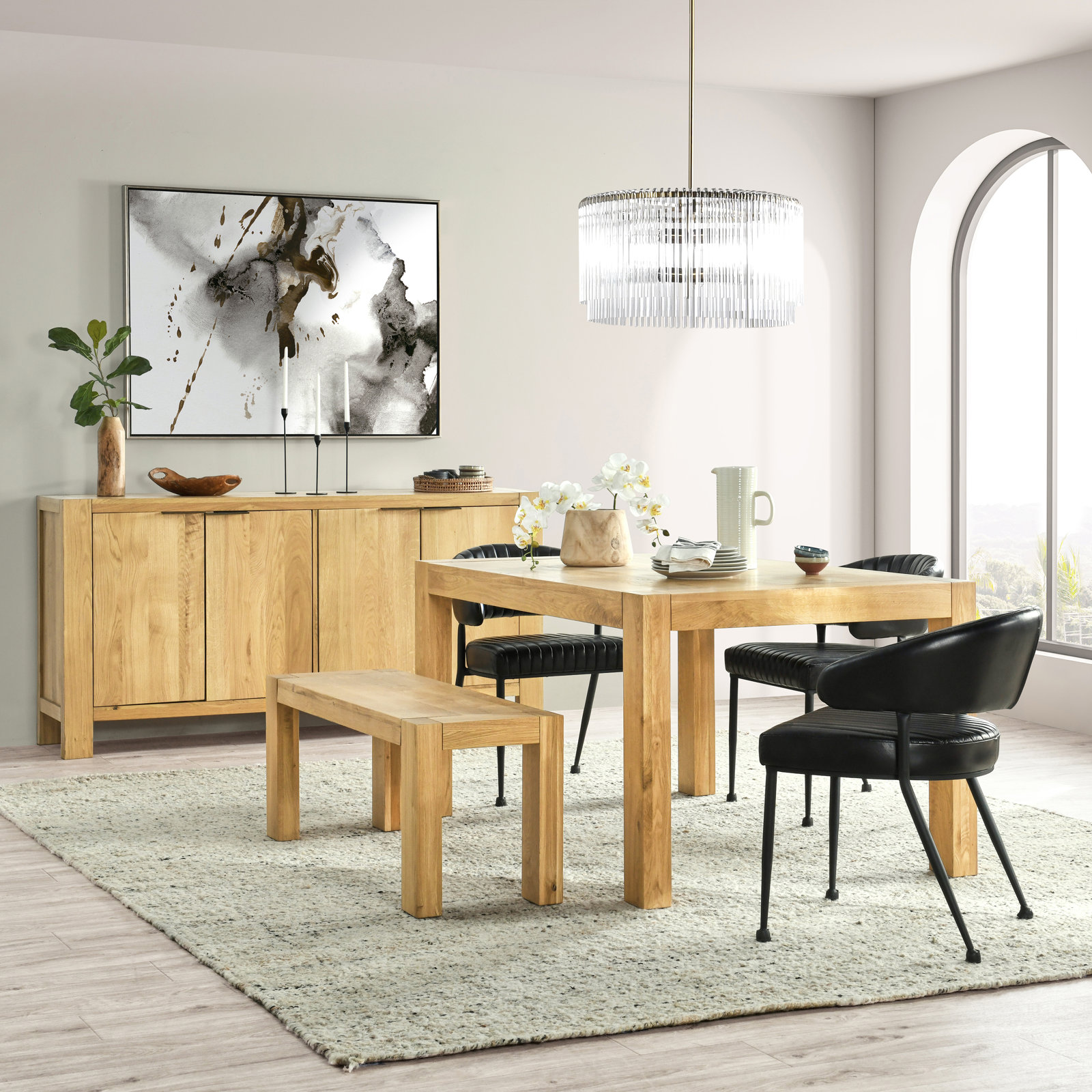 Yochanan 62" Oak Dining Table, Natural