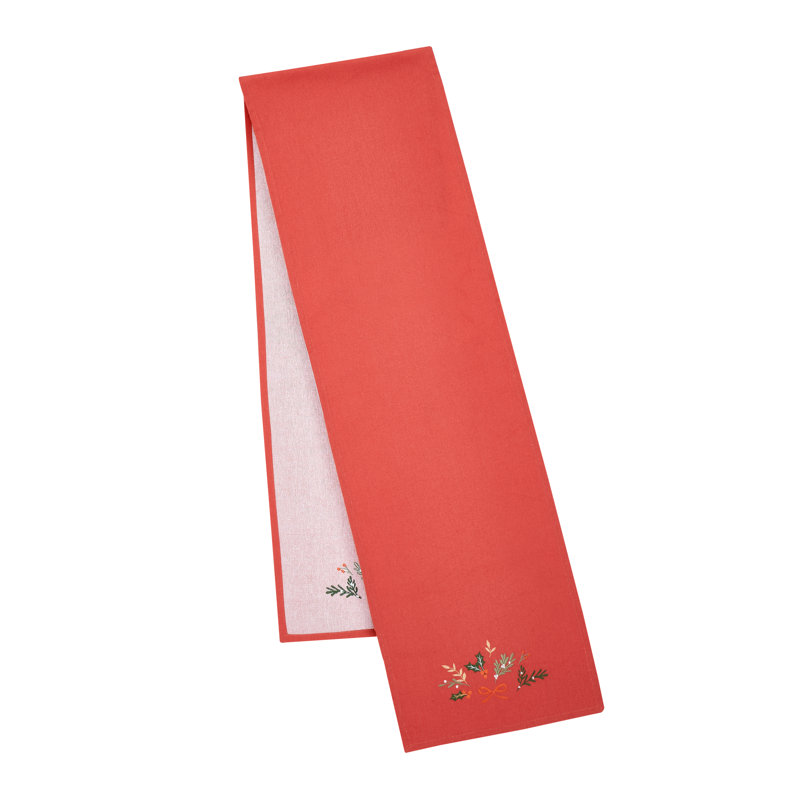 Christmas Holly Stripe Cotton Dining Table Runner