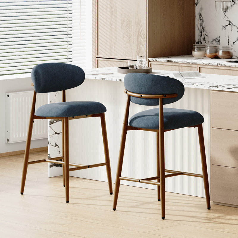 Tabouret de comptoir rembourré Westhampton, 2, Bleu