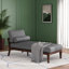 Chaise longue en tissu Sarom avec traversin-112014806