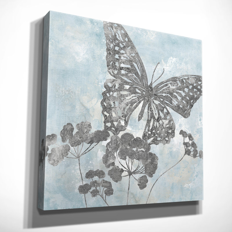 «Soft Silhouette Butterfly», reproduction de peinture acrylique sur toile tendue, H 16 po x l 16 po x P 1,5 po, Toile tendue