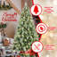 Arbre de Noël à charnière en PVC et à aiguilles pointues avec lumières DEL blanc chaud et pommes de pin-1492131719