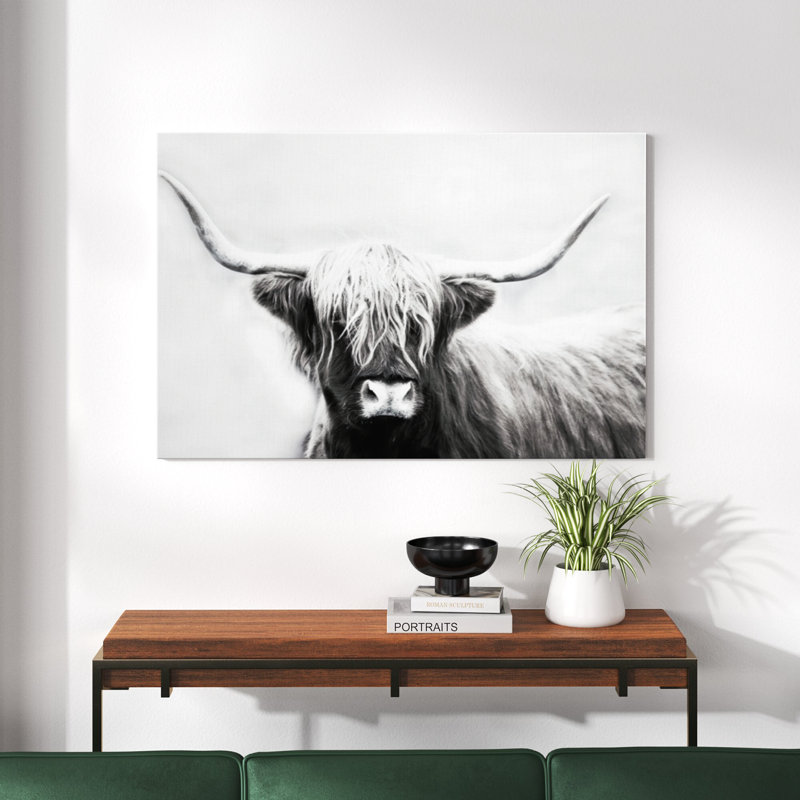 " Highland Longhorn " Painting Print, 32" H x 48" W x 1" D