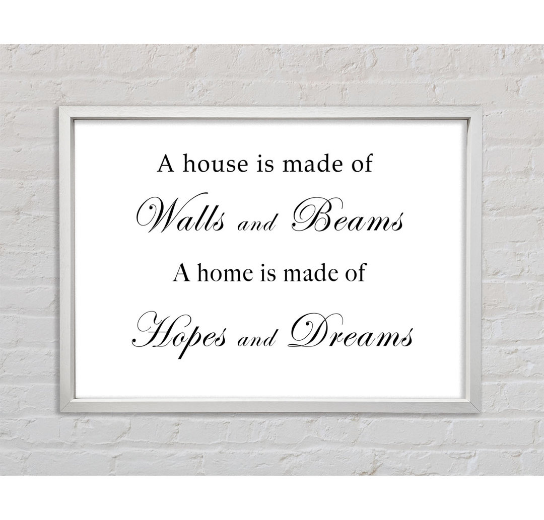 Home Quote Walls N Beams Hopes N Dreams Chocolate - Single Picture Frame Kunstdrucke auf Leinwand