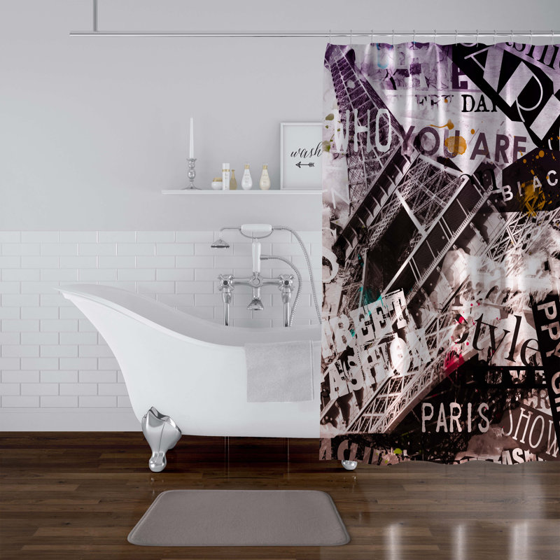 Rideau de douche simple Anzila, H 70 po x l 71 po