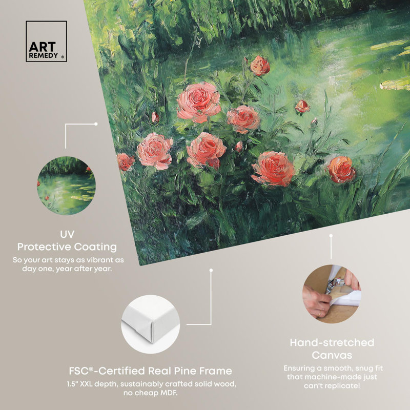 Ruby Bloom Lake Wrapped Canvas Landscape Art, 24" x 16"