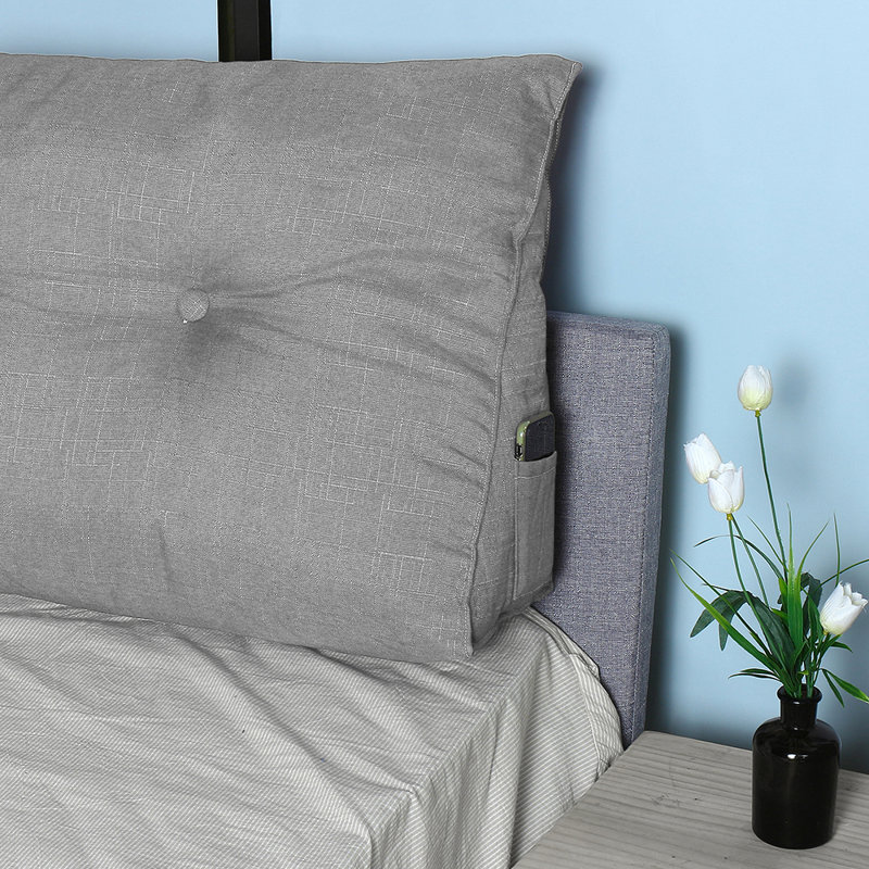 Coussin Wedge, Gris, H 7,87 po x l 70,87 po x P 19,69 po