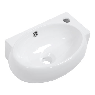 Lavabo de salle de bain mural en céramique résistant aux taches
