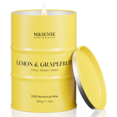  Bougie au citron, bougie parfumée au pamplemousse d'été, bougie au citron et au soja 11,3 oz à combustion lente de 70 heures, bougies aux agrumes très parfumées pour la salle de bain Limoncello, bougie à l'odeur fraîche