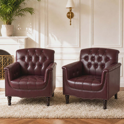 Enoks Tufted Leather Armchair
