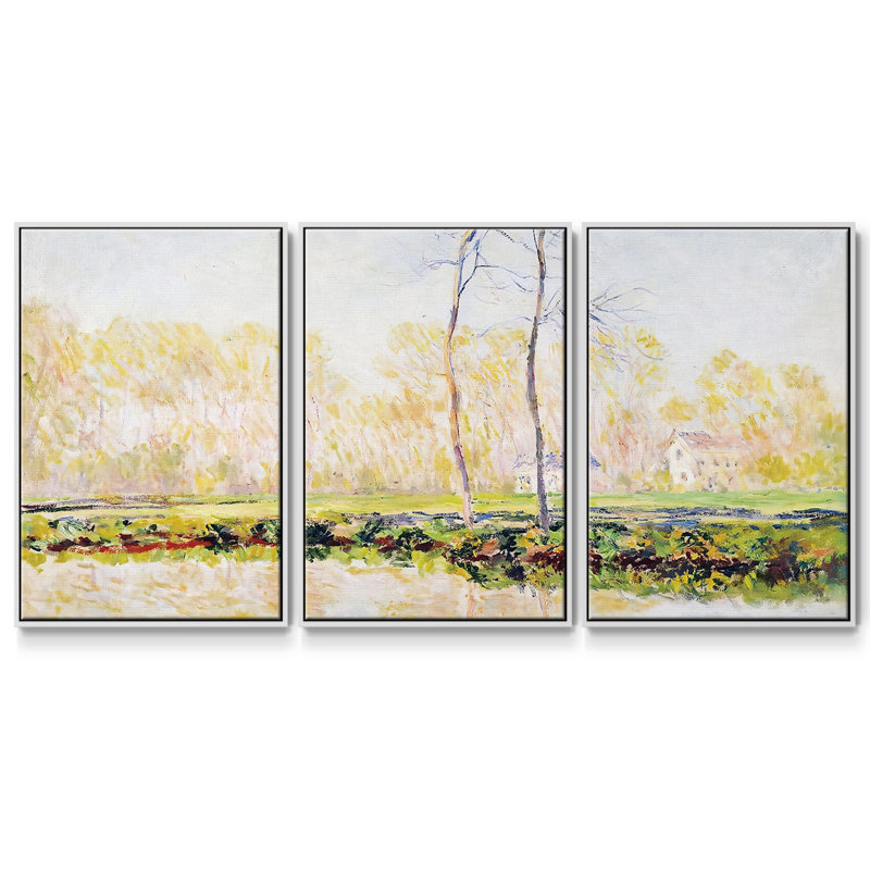 3 pièces, H 36 po x l 75 po x P 2 po, Blanc