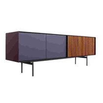 Mobile Sideboard INDUSTRIAL style living room solid wood sliding doors and  drawers 140x50xh100 cm