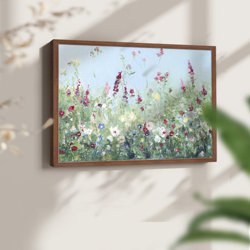 Sweet Summer Meadow - reproduction encadrée - réaménageable, H 16 po x l 20 po, Noyer