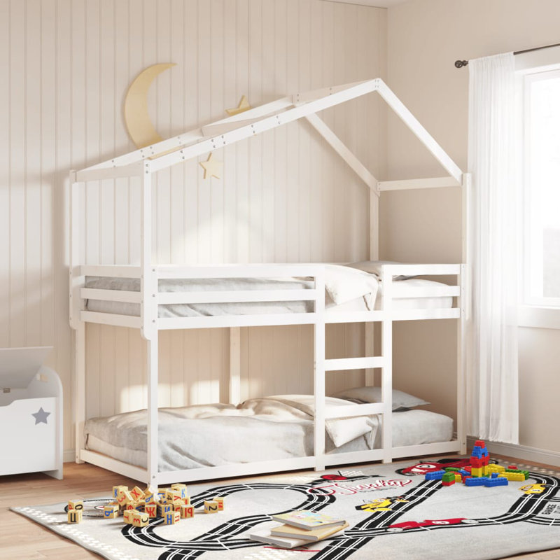 Patchell Bunk Bed House Beds, White, Single (3')