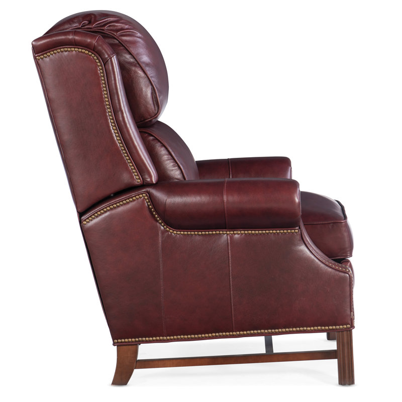 Alta Recliner, Mahogany Finish/Natural Brass Nails