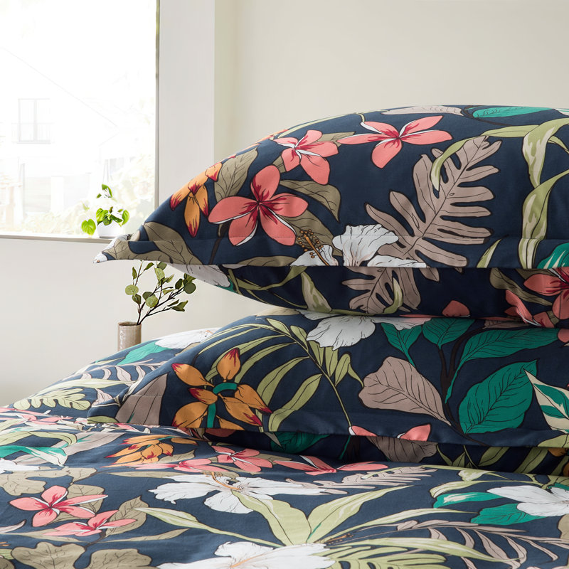 Hawaiian Forest Sateen Floral Duvet Cover, King