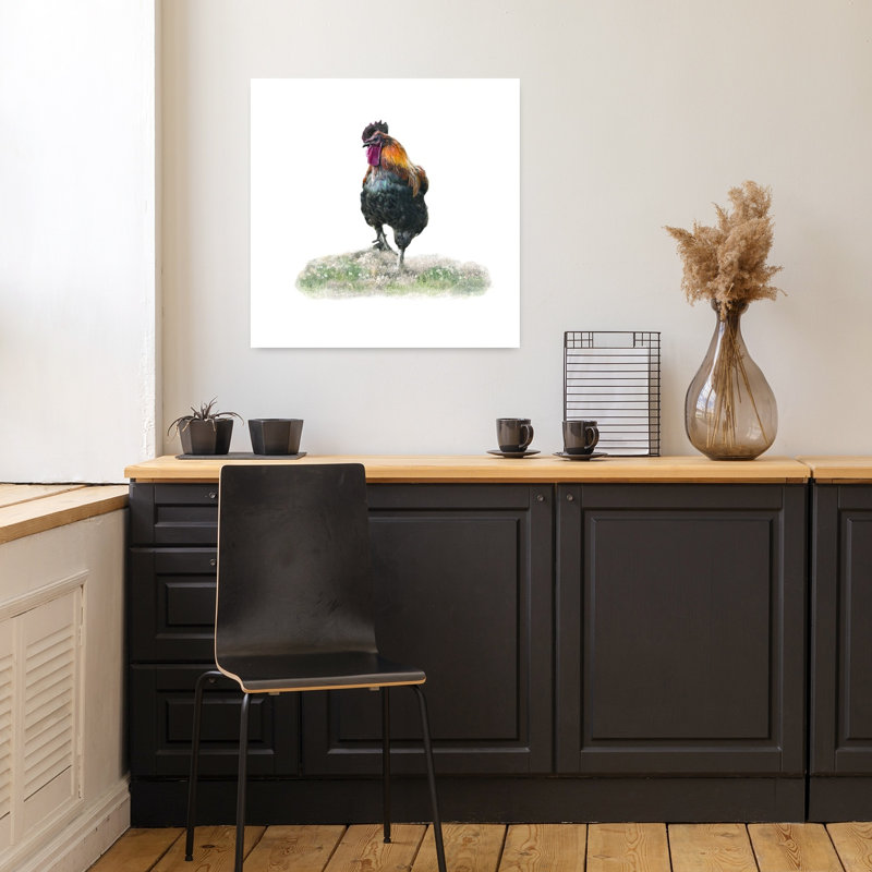 «Stepping Out», art mural abstrait contemporain, oiseau, nature, animal, H 18 po x l 18 po