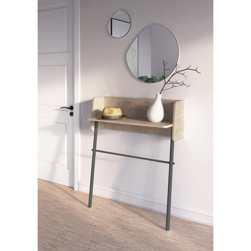 Alisande 80cm Console Table, Graphite, Light Oak