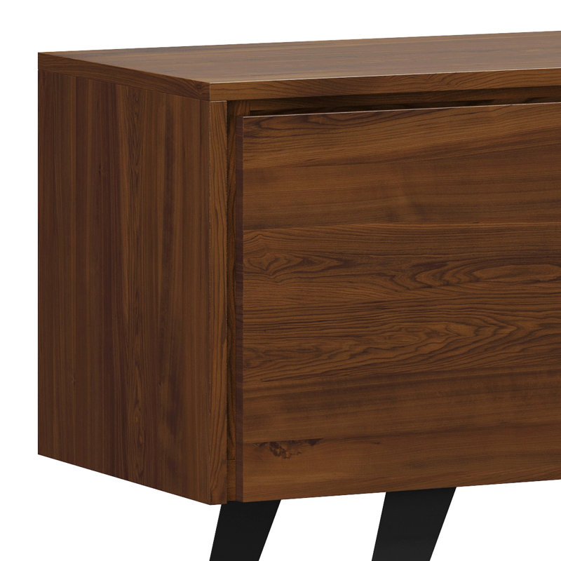 Lowry 63" Walnut TV Media Stand with Metal Legs