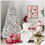 Arbre de Noël floqué avec 350 lumières colorées et 36 pommes de pin naturelles - 888 pointes en PVC enneigées, branches articulées, support en métal stable, installation facile-937746253