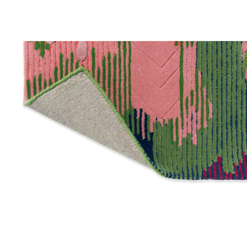 Wilderness Hand Tufted Wool/Viscose Abstract Area Rug in Peridot/Emerald, Rectangle 5'7" x 7'10"