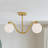 Double Wave Globe Chandelier with White Jade Glass