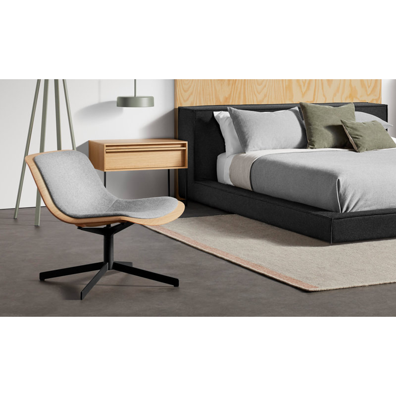 Nonesuch Swivel Lounge Chair, Natural, Dark Gray