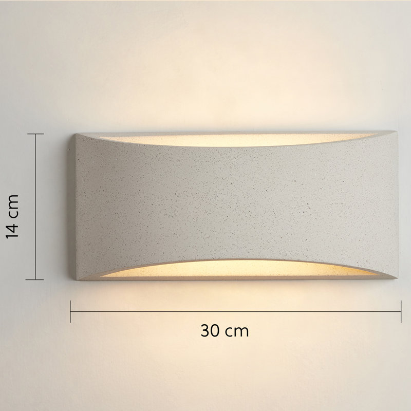 Abbaigh Ceramic Flush Mounted Sconce, 14cm H x 30cm W x 10cm D