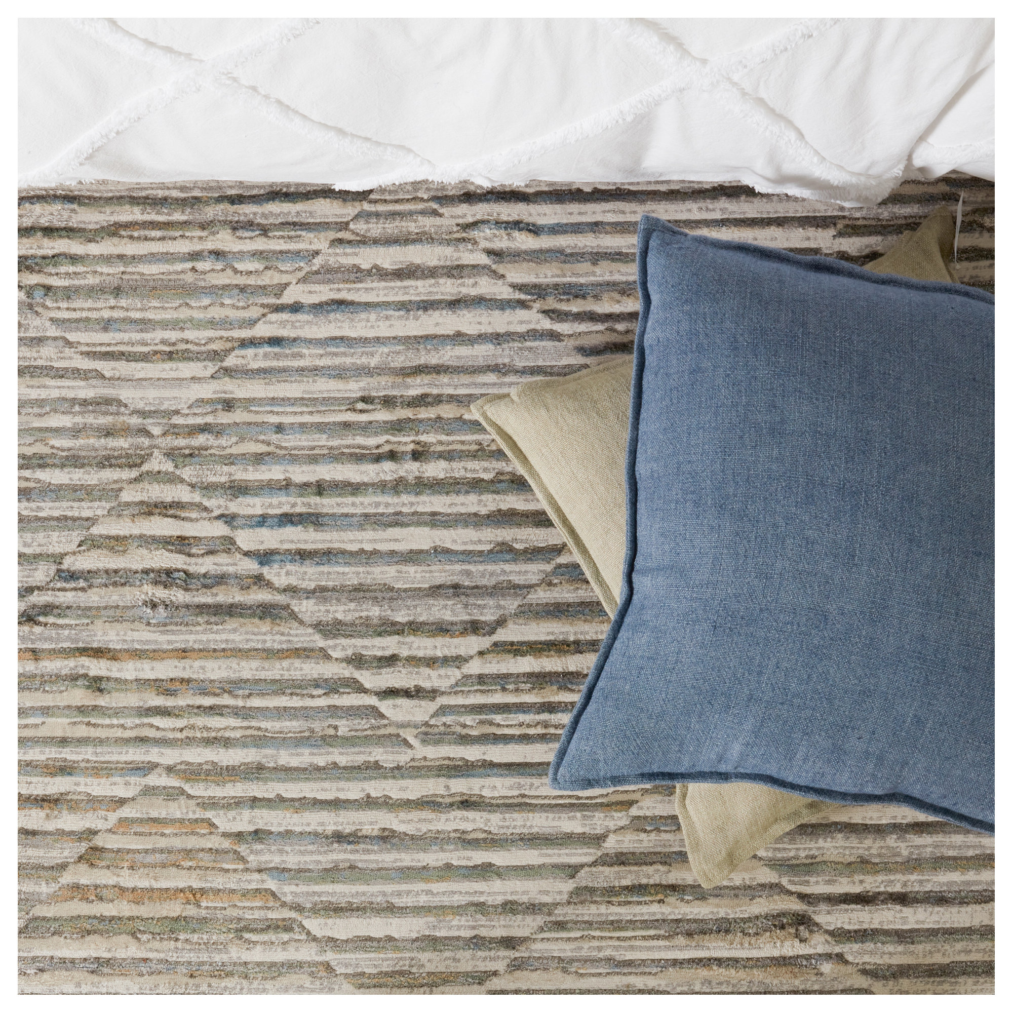 Burbank Linen Throw Pillow, Blue, Polyester/Polyfill, 22" x 22"