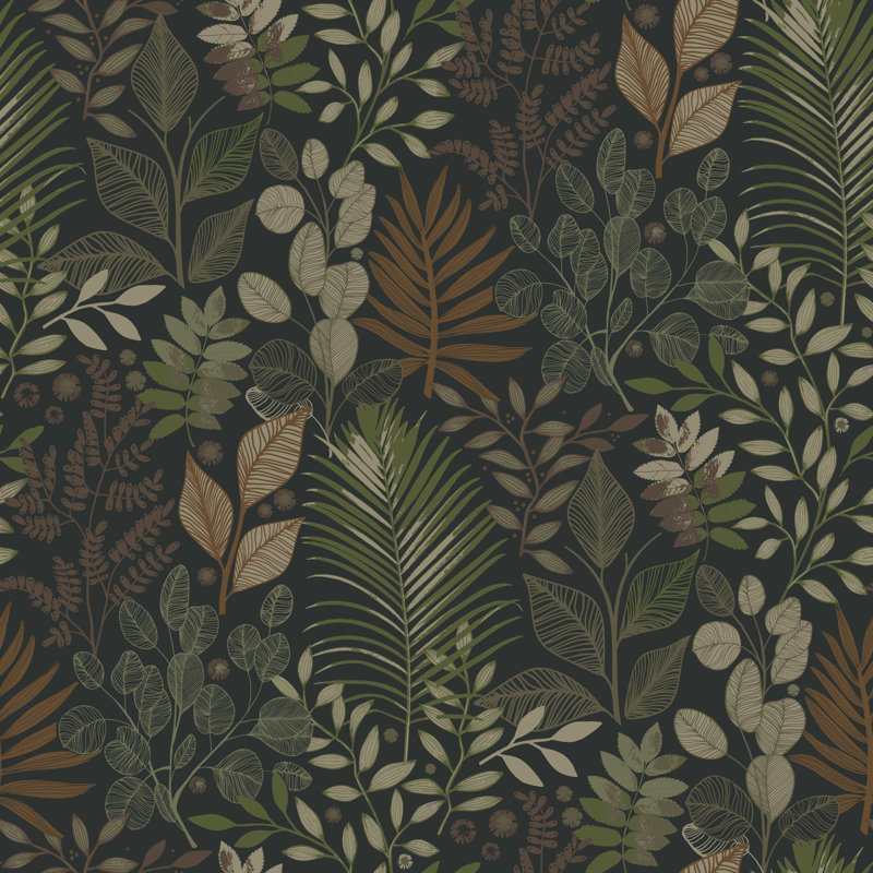 Ester Angslycka Tree Leaf Wallpaper, Black