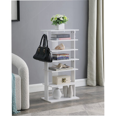 Multi - Tier Vertical Shoe Storage Organizer With Hooks, Ideal For Entryways, Bedrooms, Closets And Garages To Keep Your Footwear Neat