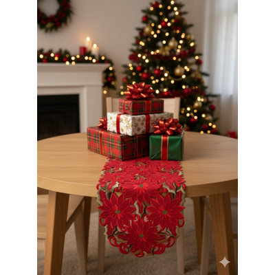 Chemin de table rectangulaire Poinsettia