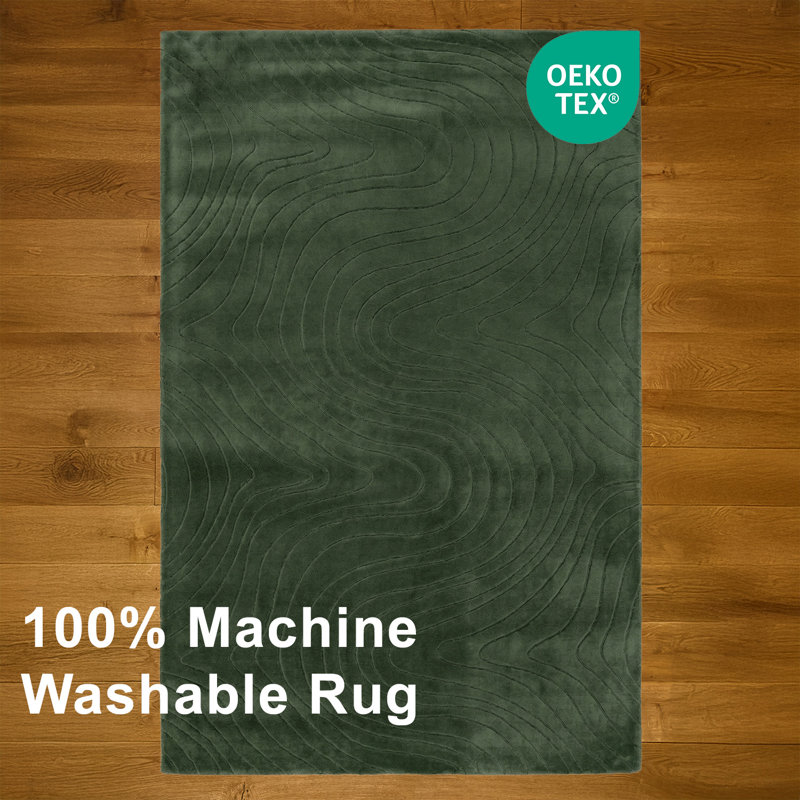 Somos Modern Machine Washable Area Rug, Rectangle 10' x 14', Forest