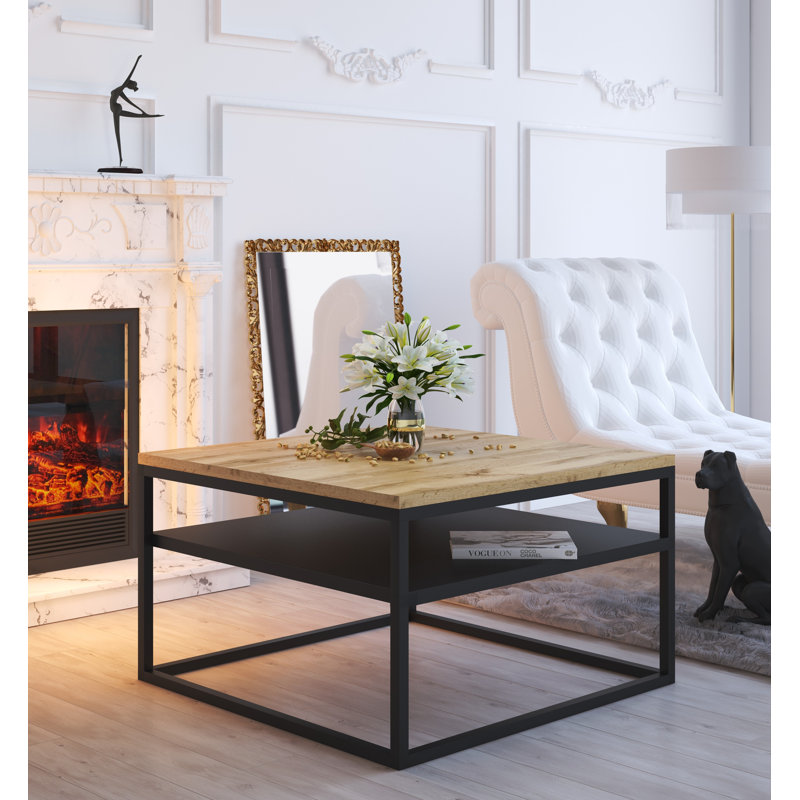 Apolonio Coffee Table with Storage Space, Wotan Oak/Black
